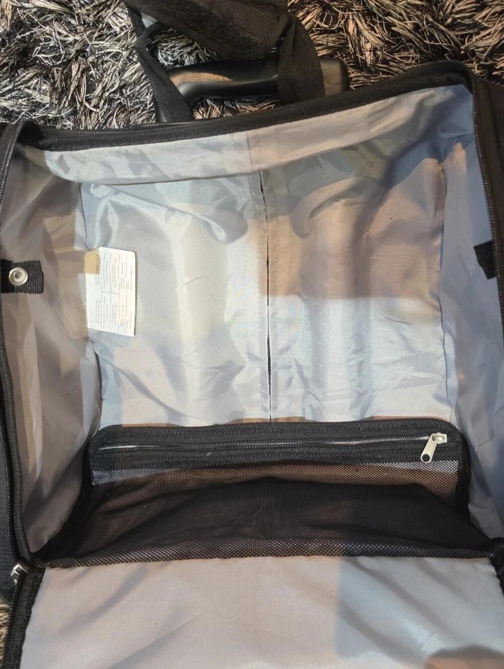 Black Rolling Travel Tote with Telescopic Handle